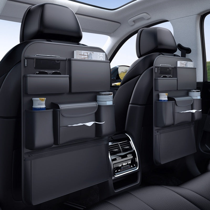 Premium Leather Car Seat Back Organizer