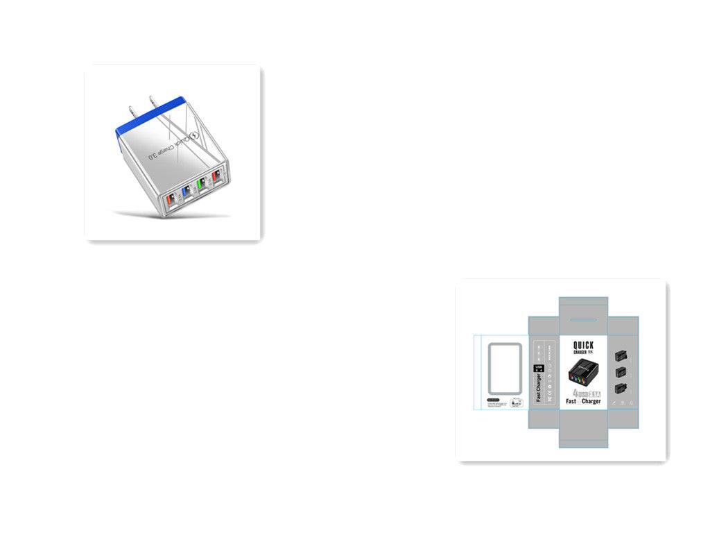 Premium 4-Port USB Wall Charger with Quick Charge 3.0