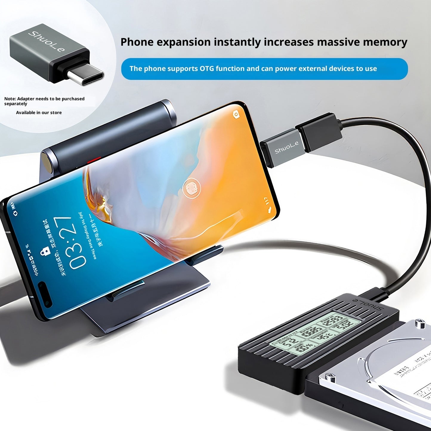 High-Speed USB 3.2 Solid State Converter Cable for 2.5" & 3.5" Hard Drives