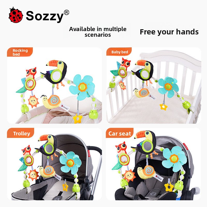 Sozzy Baby Stroller Toy and Crib Accessory for Sensory Development and Infant Engagement