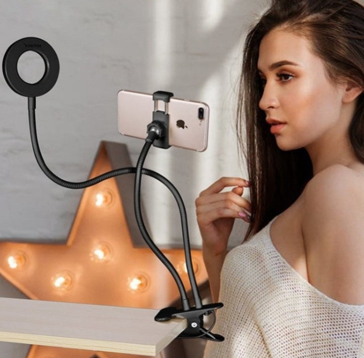 Professional 8cm LED Selfie Ring Light with Desk Stand