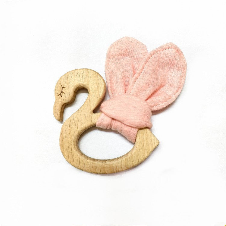 Wooden Baby Rattle Teether Toy with Photo Props
