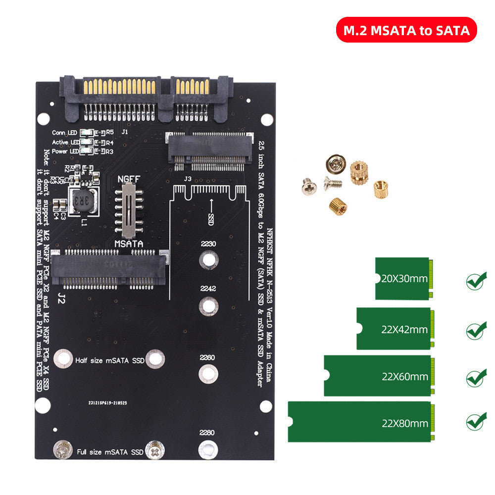 SATA3 to M.2 NGFF / MSATA SSD Conversion Adapter Card