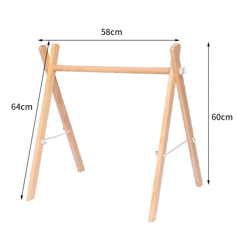 Adjustable Wooden Baby Activity Gym with Bells