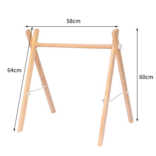 Adjustable Wooden Baby Activity Gym with Bells
