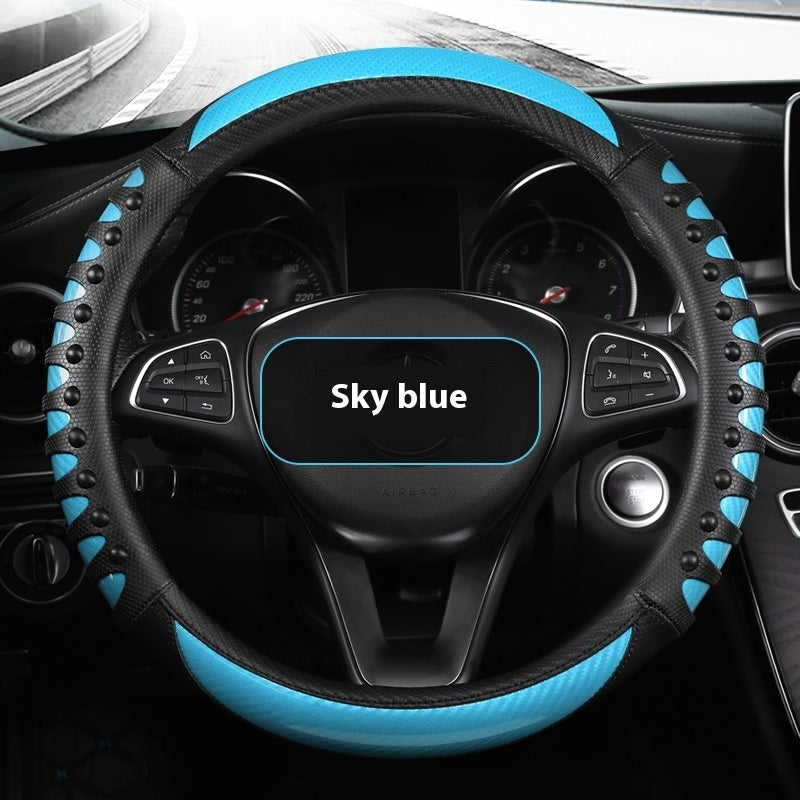 Premium Leather & Silicone Steering Wheel Cover