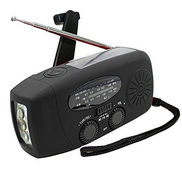 Emergency Solar Hand-Crank Radio & Flashlight