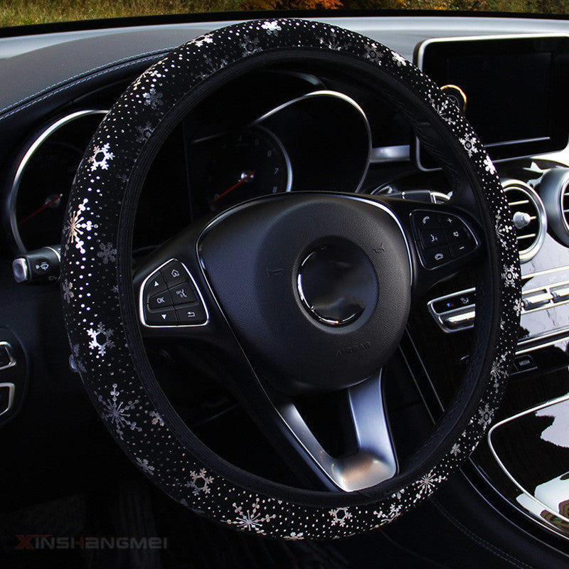 Gilded Snowflake Steering Wheel Cover