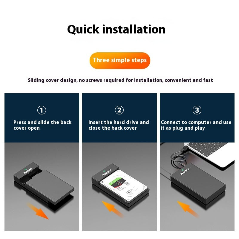 3.5 Inch SATA to USB 3.0 External Hard Disk Box - Supports 14TB