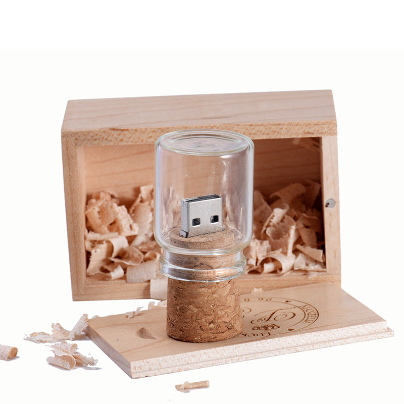 Personalized Wood Drift Bottle USB Flash Drive