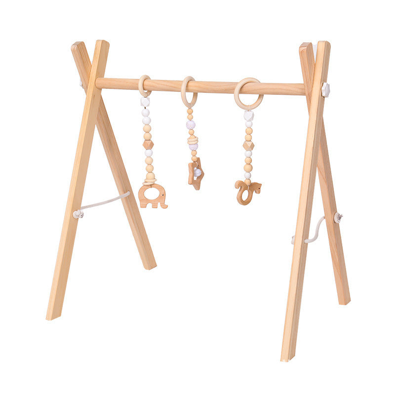 Adjustable Wooden Baby Activity Gym with Bells