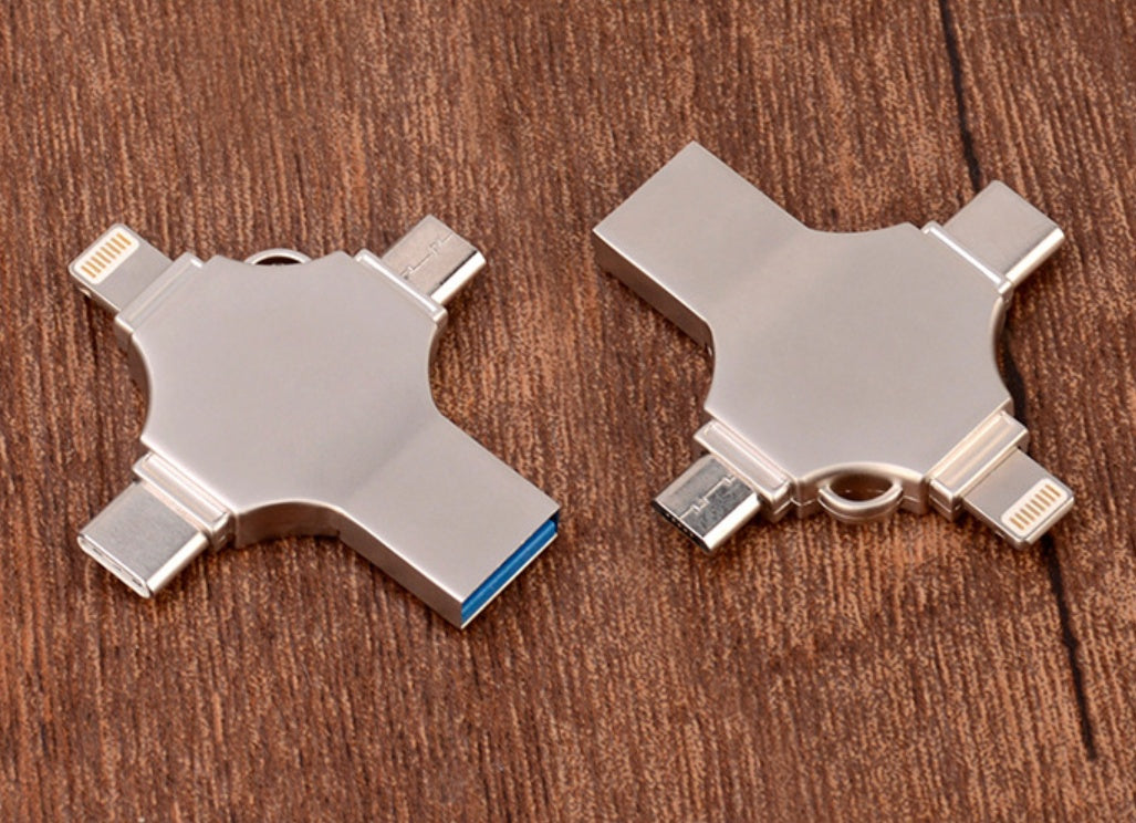 Metal Mobile Phone U Disk 4-in-1 Flash Drive