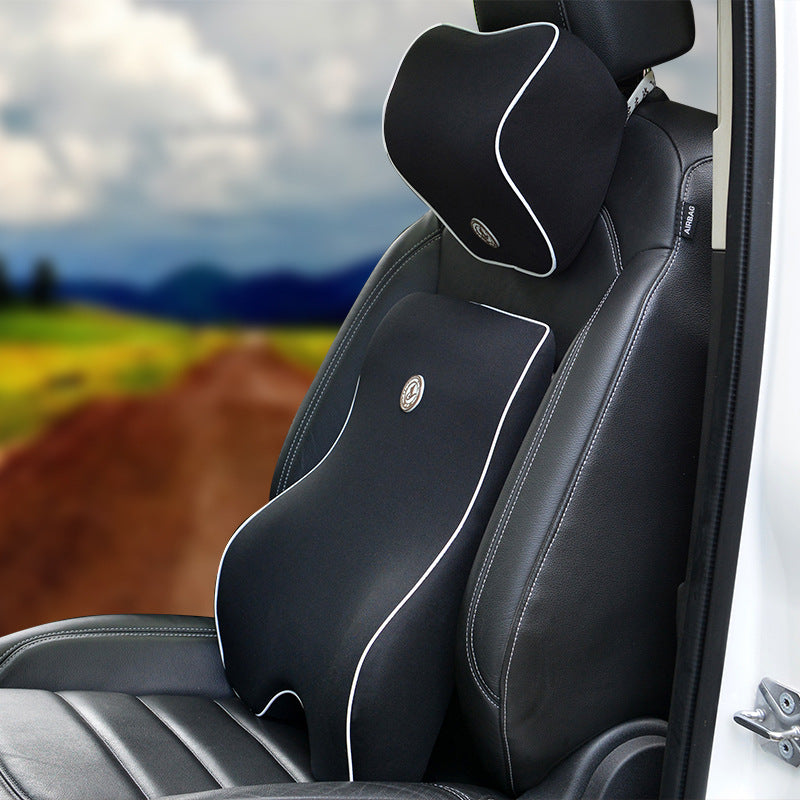 Premium Memory Foam Car Lumbar Support & Headrest Set