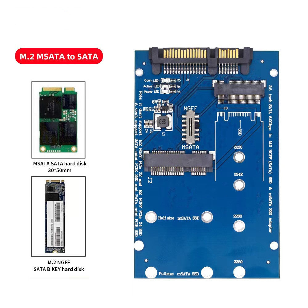 SATA3 to M.2 NGFF / MSATA SSD Conversion Adapter Card