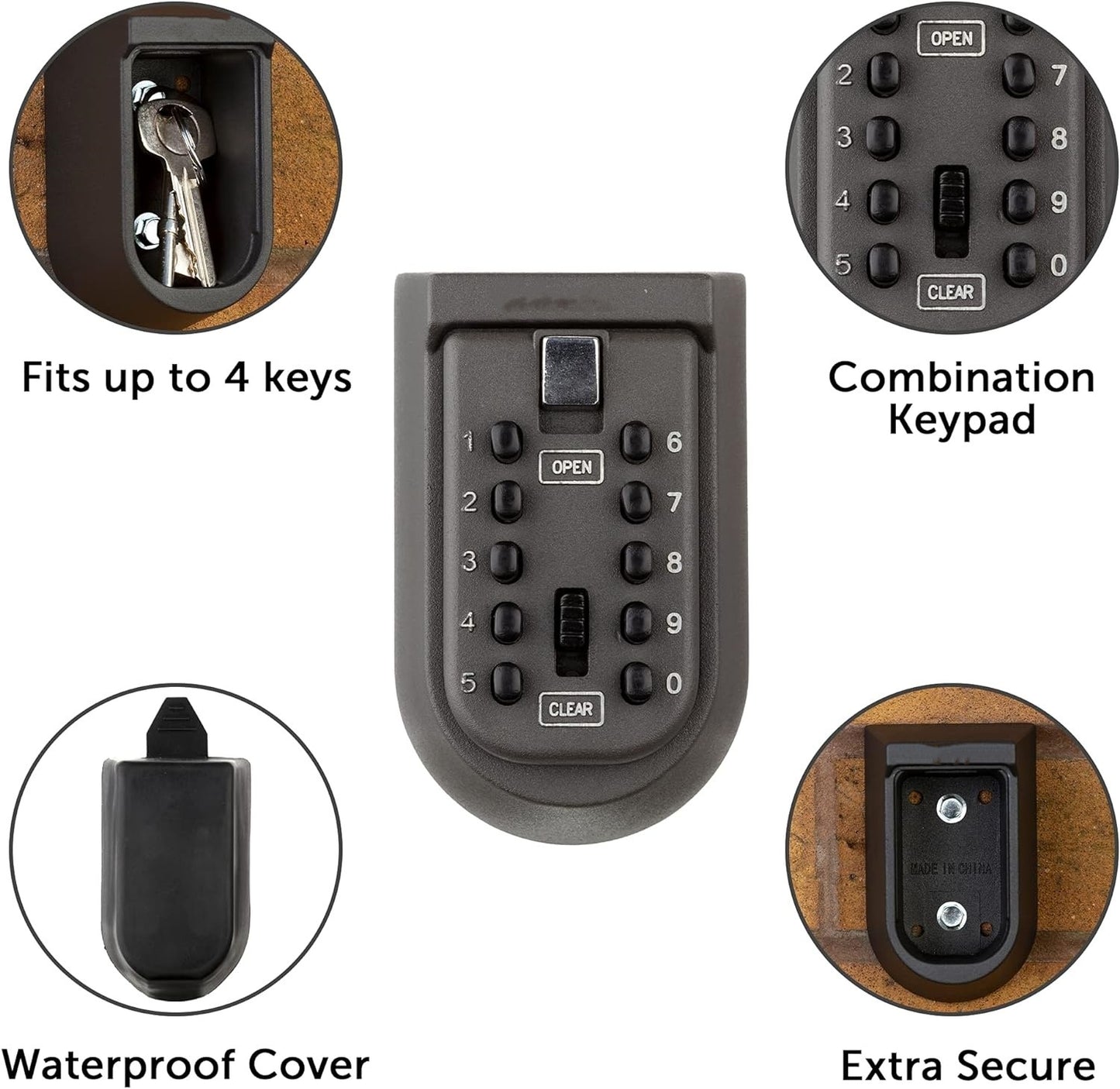 Cross-border Password Key Box Wall-mounted Metal Box Password Box Key Lock Box Outdoor Waterproof Storage Anti-theft Storage Box