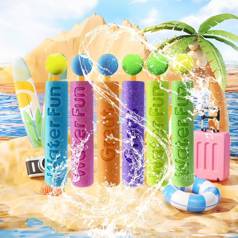 Straight tube foam water play pull-out toy