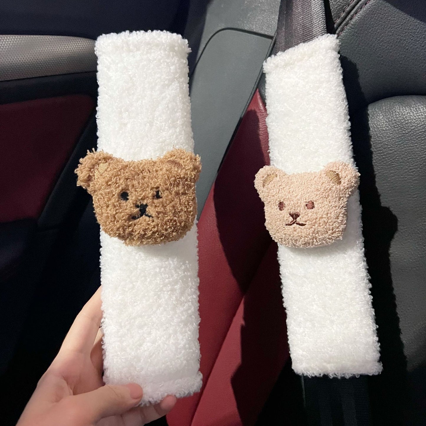 Cartoon Bear Shoulder Sleeve Protective Cover Baby Car Anti-strangulation Seat Belt