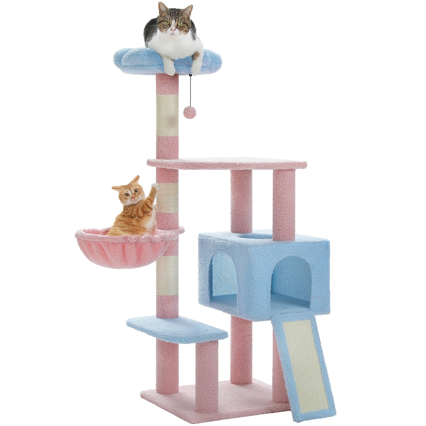 PAWZ Road Flower Multi Level Cat Tower with Sisal Scratching Posts and Cute Condo