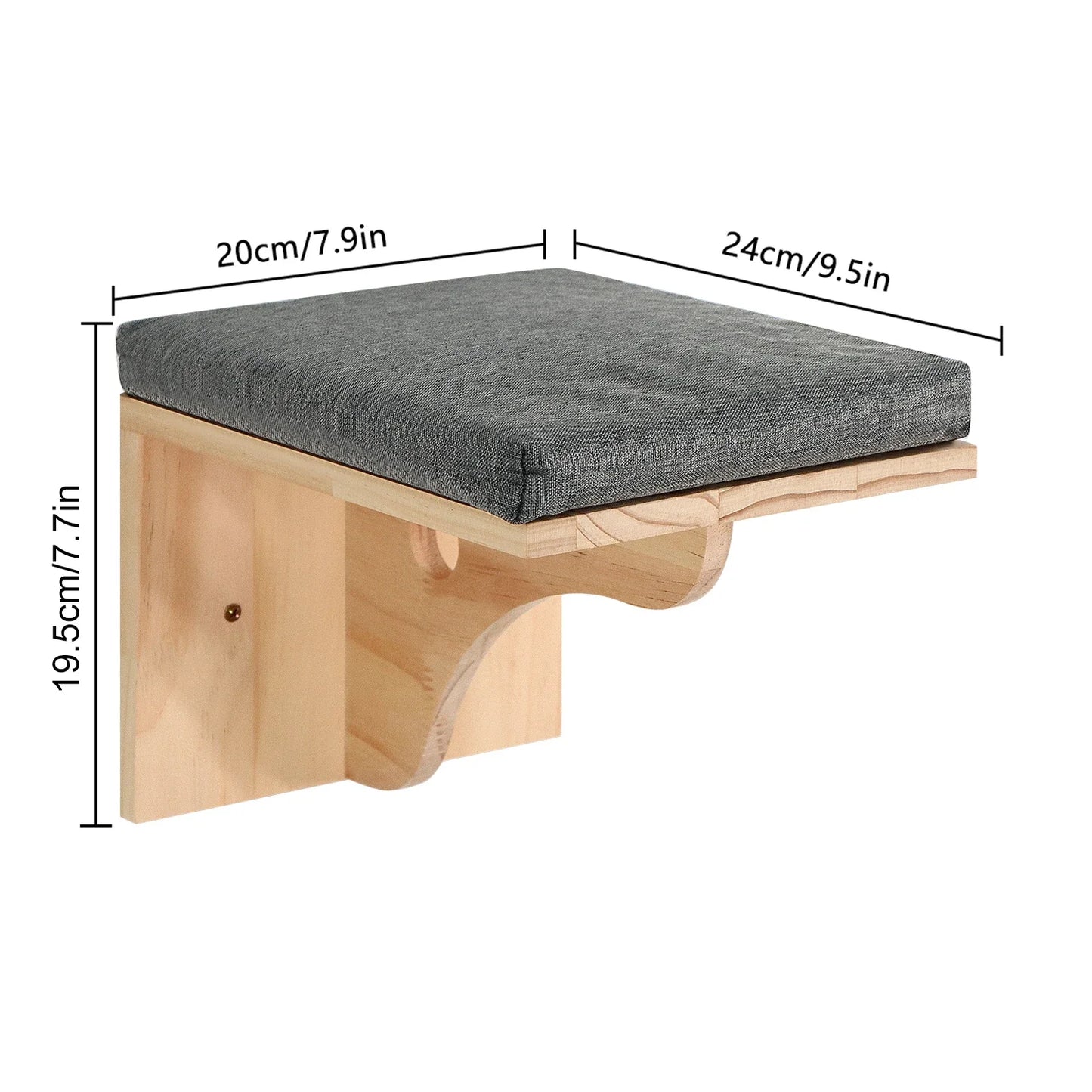 Wall Mounted Wooden Cat Tree Shelves with Scratching Posts Hammock and Floating Climbing Perches