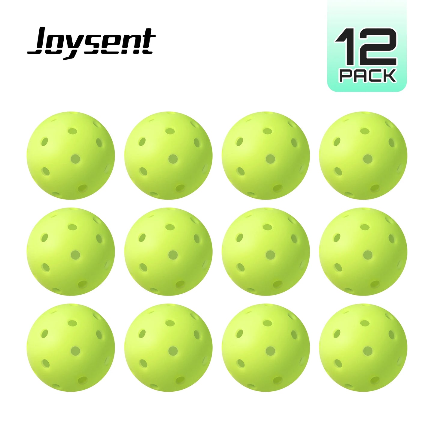 Joysent Pro-Grade Outdoor Rotational Pickleball Balls 40 Holes 74mm Training Competition Practice Standard Durable PE Material