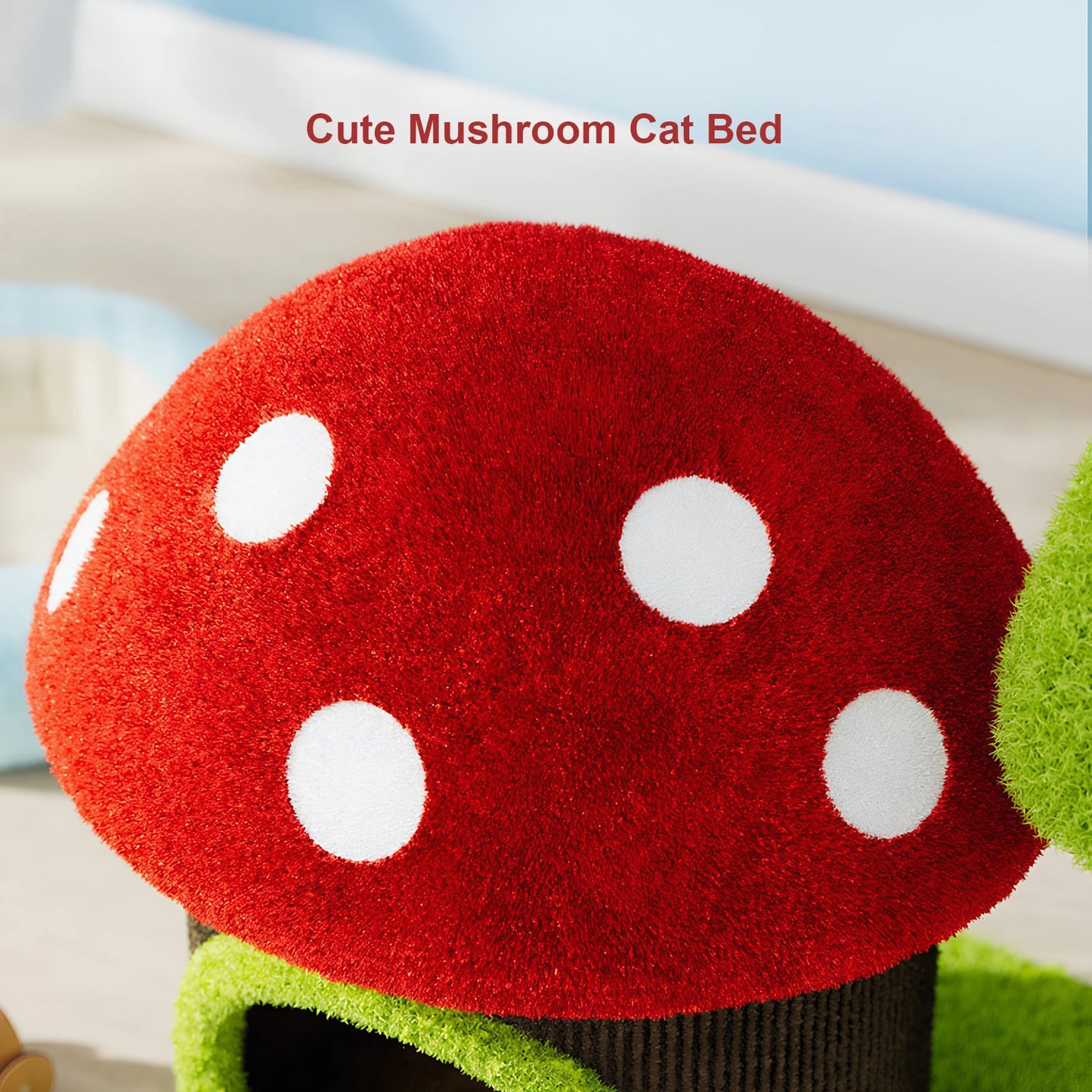 Modern 30.7 Inch Mushroom Themed Cat Tree Tower with Sisal Scratching Posts