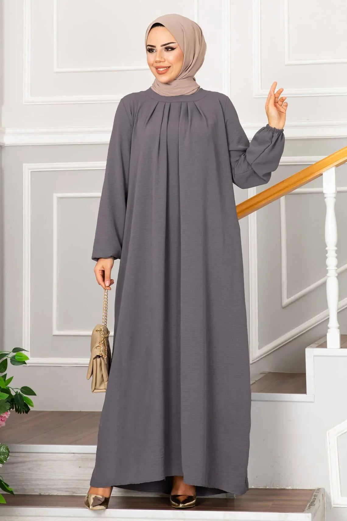 Women Eid Muslim Dress Ramadan Morocco Pleated Party Dresses Dubai Kaftan Islam Vestidos Arab Long Robe Solid Abaya Modest