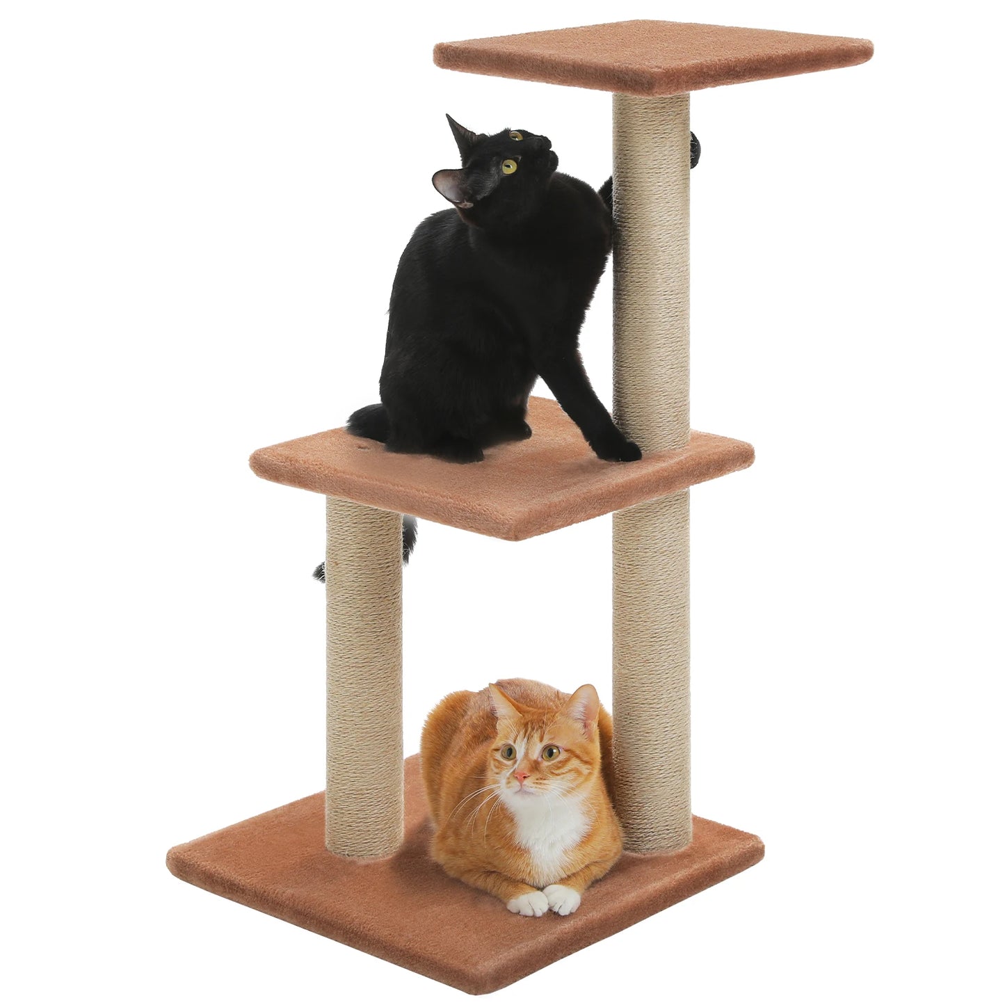 PAWZ Road 73CM Cat Activity Tree Tower with Big Hammock and Removable Top Perch in Grey
