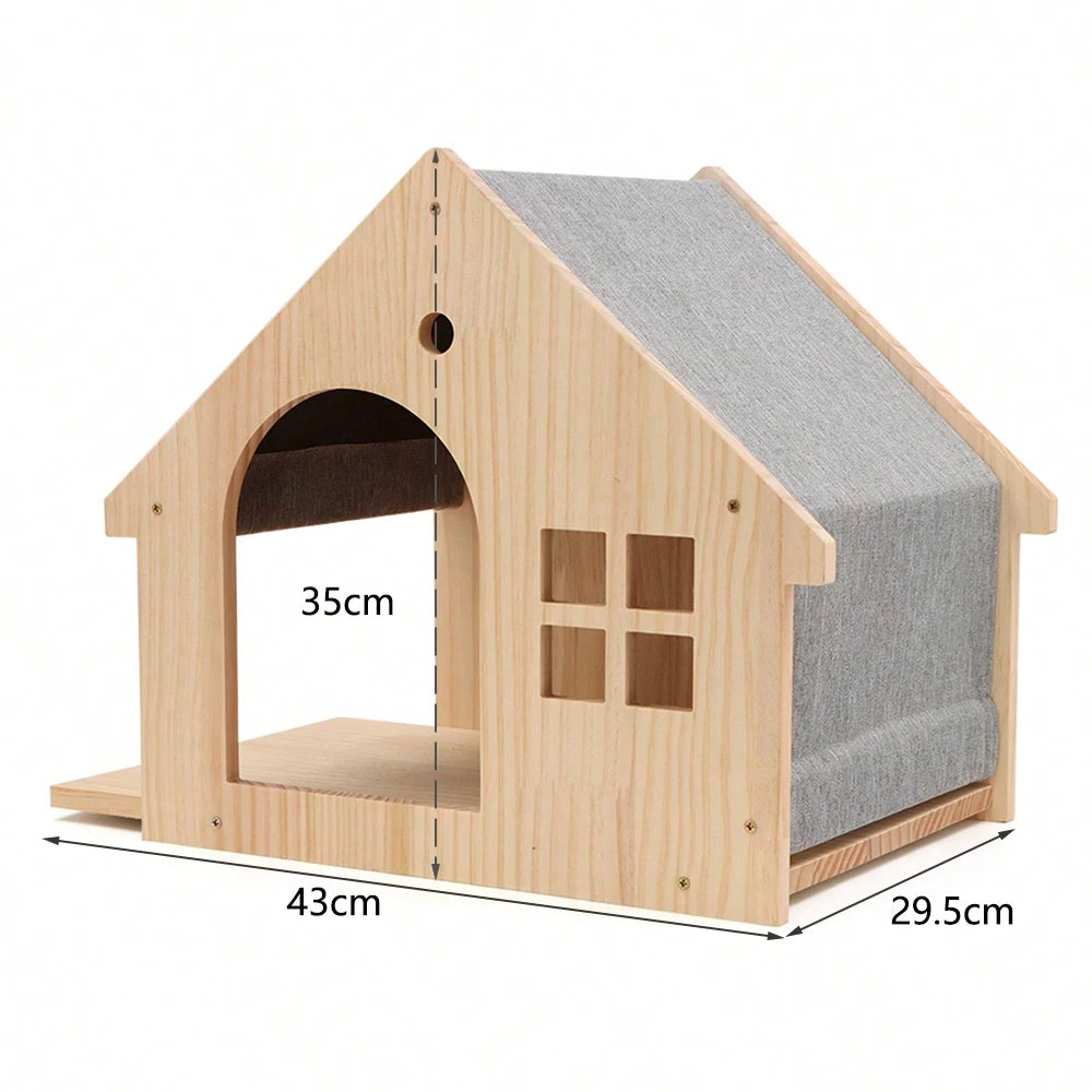 CWV Wall Mounted Cat Climbing House and Floating Shelf Bed Villa for Indoor Cats