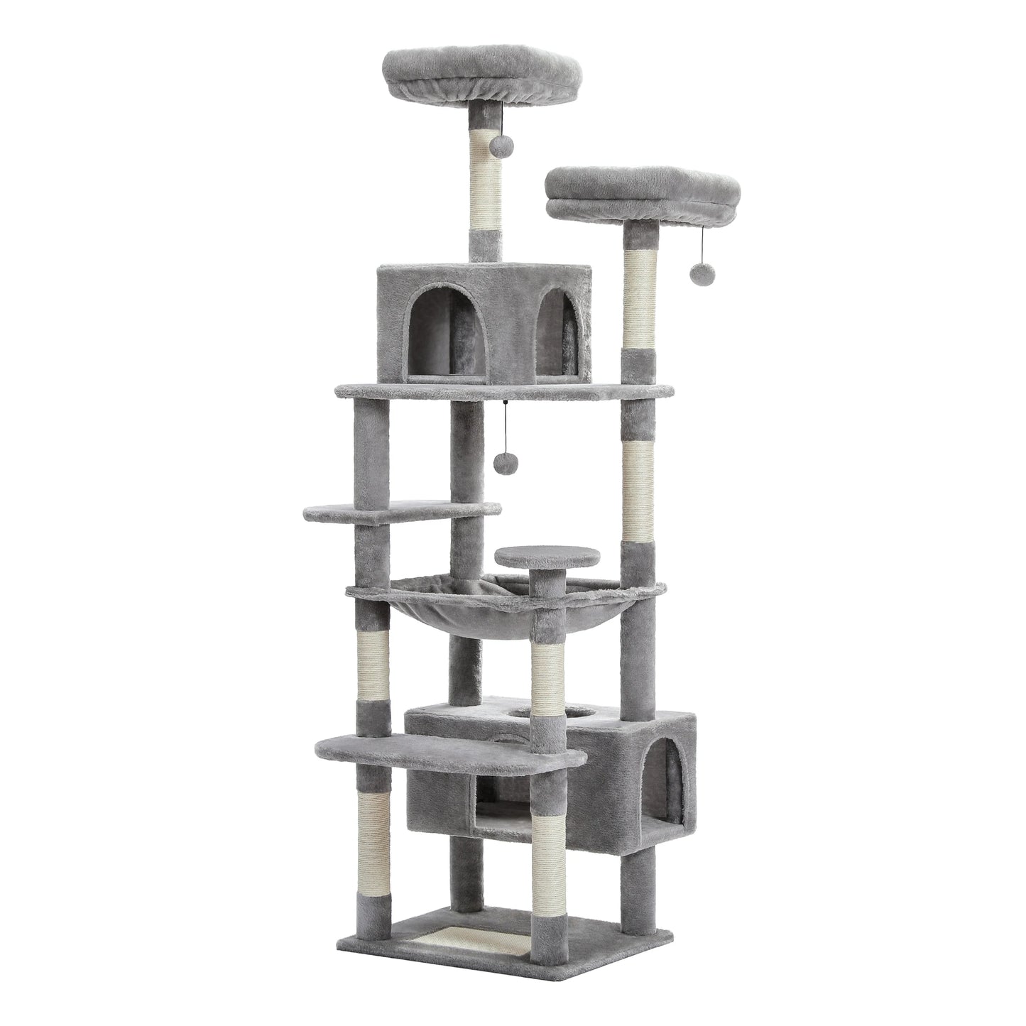 PAWZ Road Large Multi Level Cat Tower with Plush Condo Scratching Posts and Perches