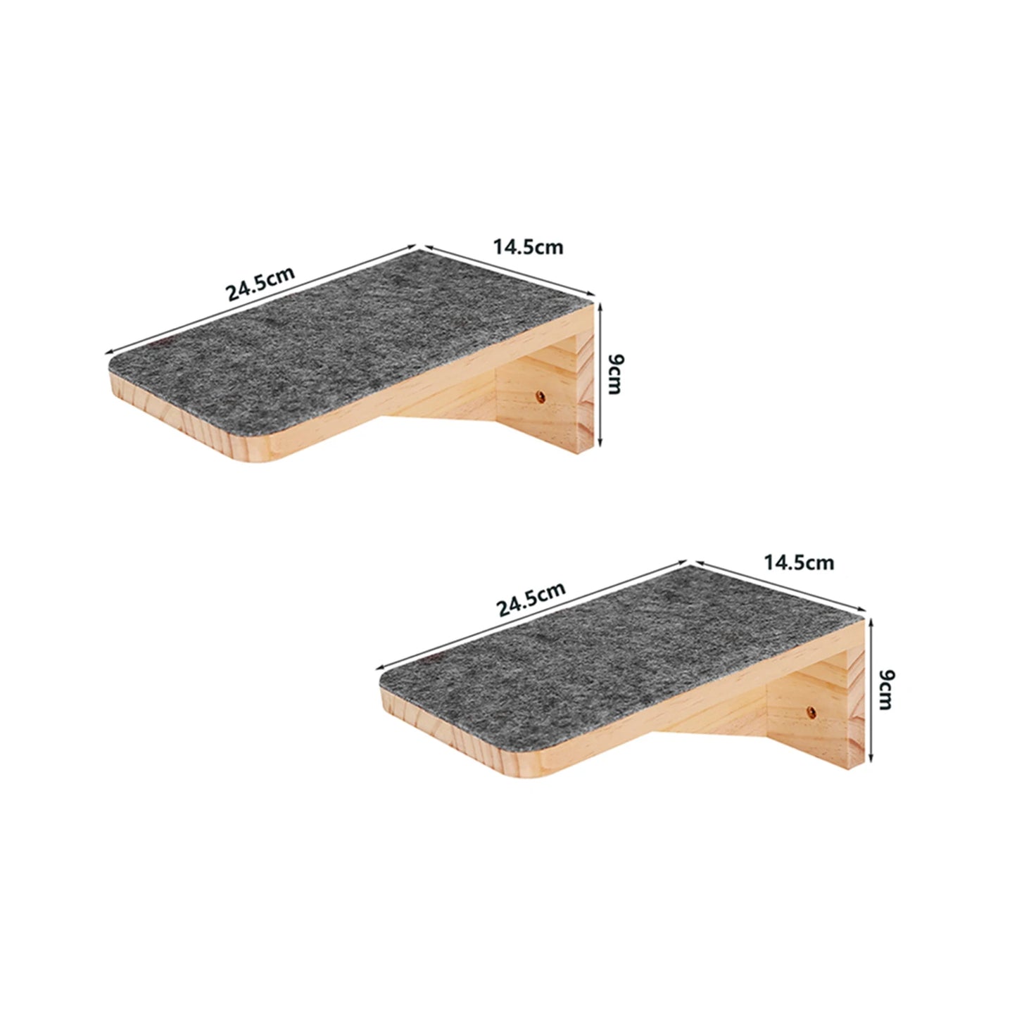 Wall Mounted Wooden Cat Tree Shelves with Scratching Posts Hammock and Floating Climbing Perches