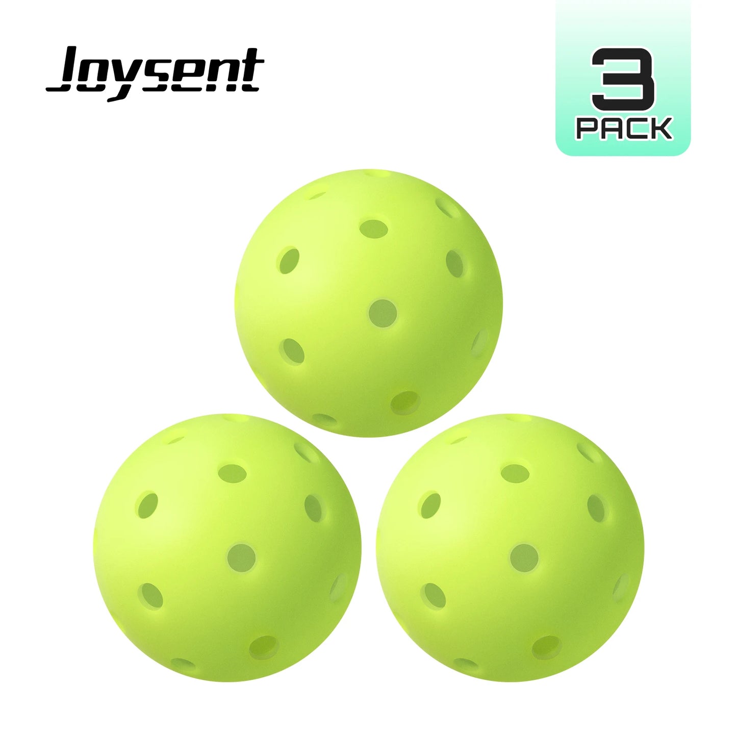 Joysent Pro-Grade Outdoor Rotational Pickleball Balls 40 Holes 74mm Training Competition Practice Standard Durable PE Material