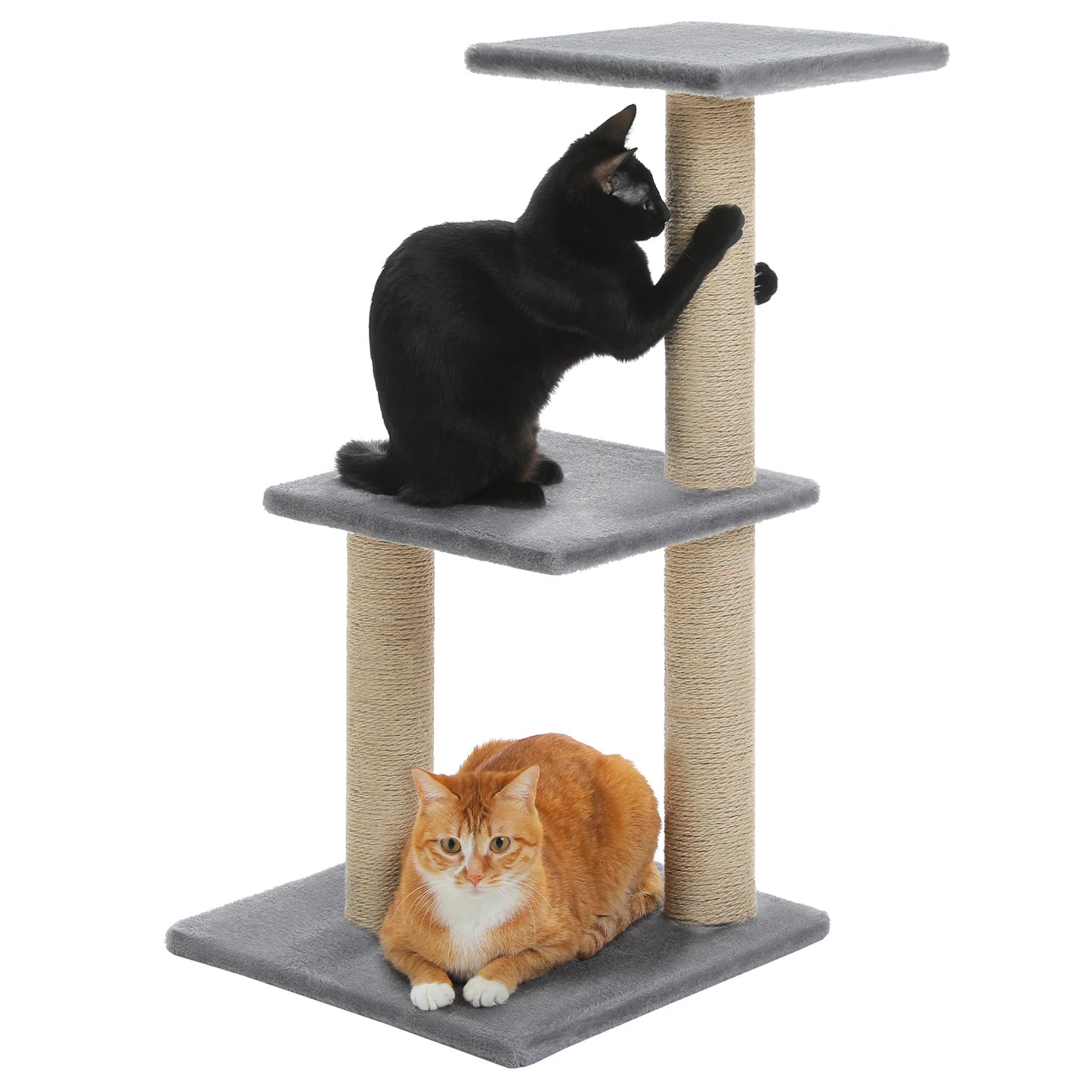 PAWZ Road 73CM Cat Activity Tree Tower with Big Hammock and Removable Top Perch in Grey