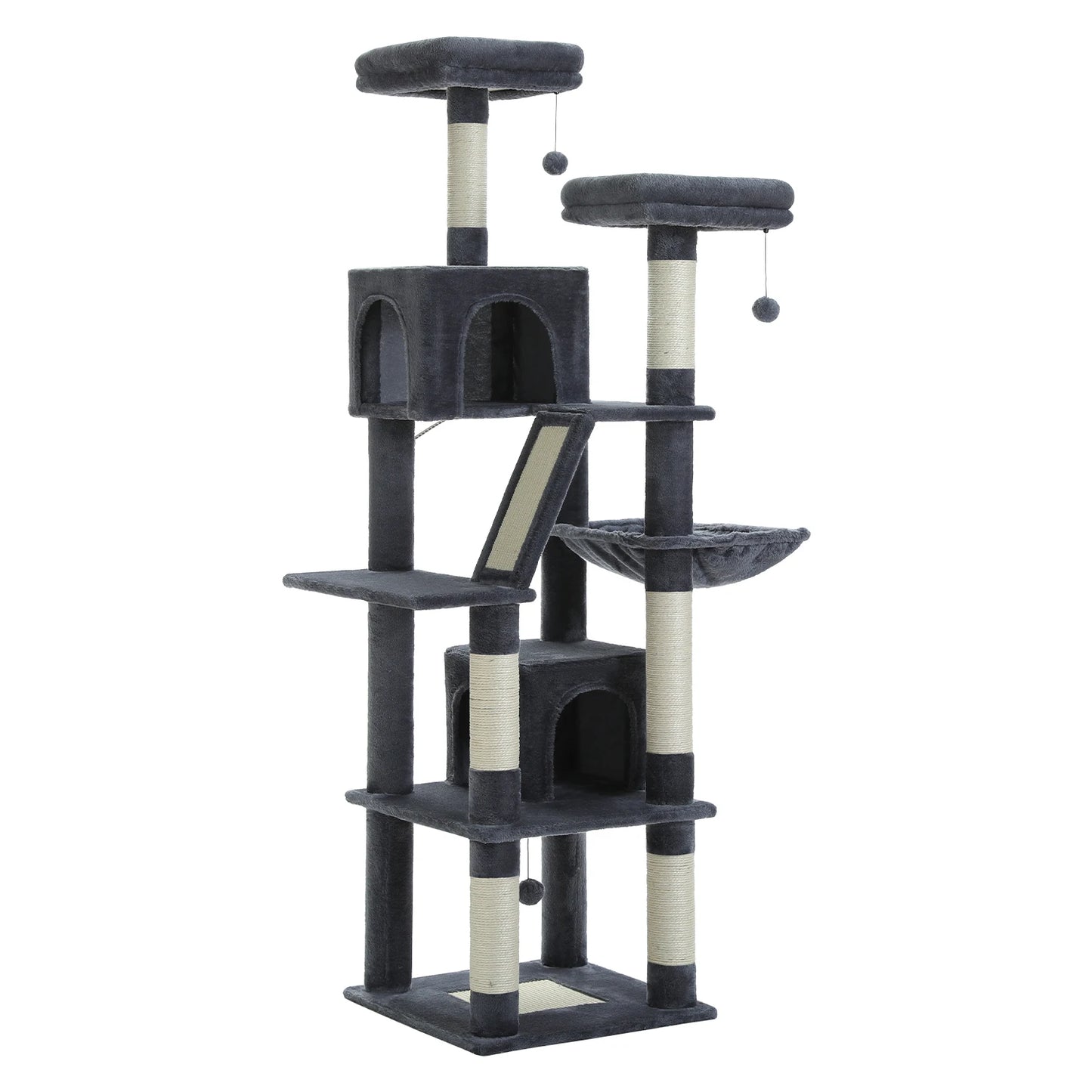 PAWZ Road Large Multi Level Cat Tower with Plush Condo Scratching Posts and Perches