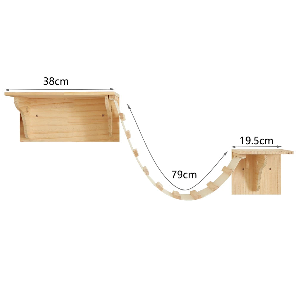CWV Wall Mounted Cat Climbing House and Floating Shelf Bed Villa for Indoor Cats