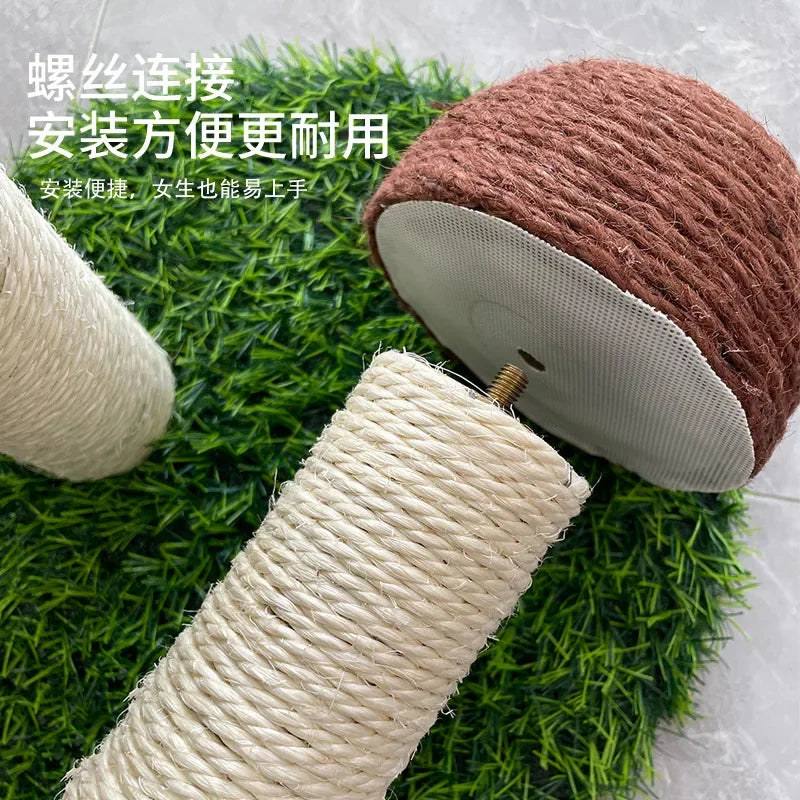 Mushroom Sisal Cat Scratching Column Wear Resistant Vertical Climbing Frame for Cats