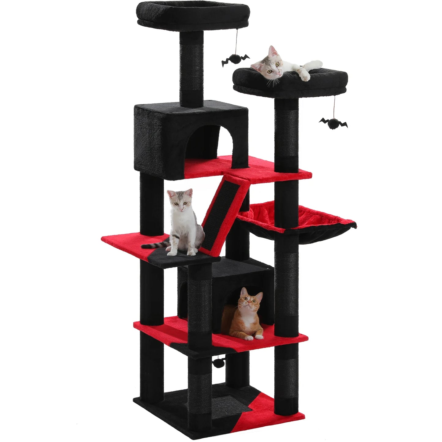 PAWZ Road Large Multi Level Cat Tower with Plush Condo Scratching Posts and Perches