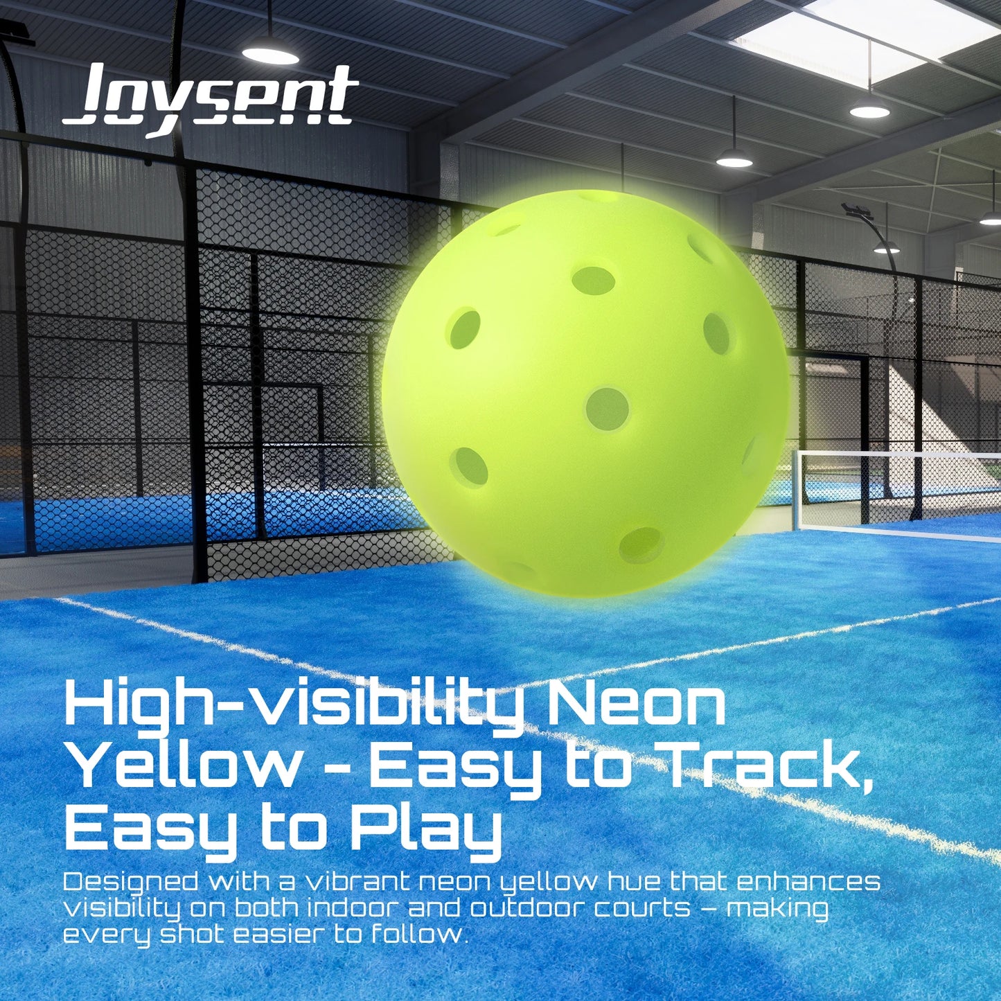 Joysent Pro-Grade Outdoor Rotational Pickleball Balls 40 Holes 74mm Training Competition Practice Standard Durable PE Material