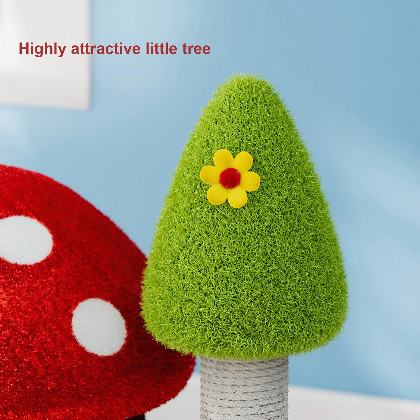 Modern 30.7 Inch Mushroom Themed Cat Tree Tower with Sisal Scratching Posts