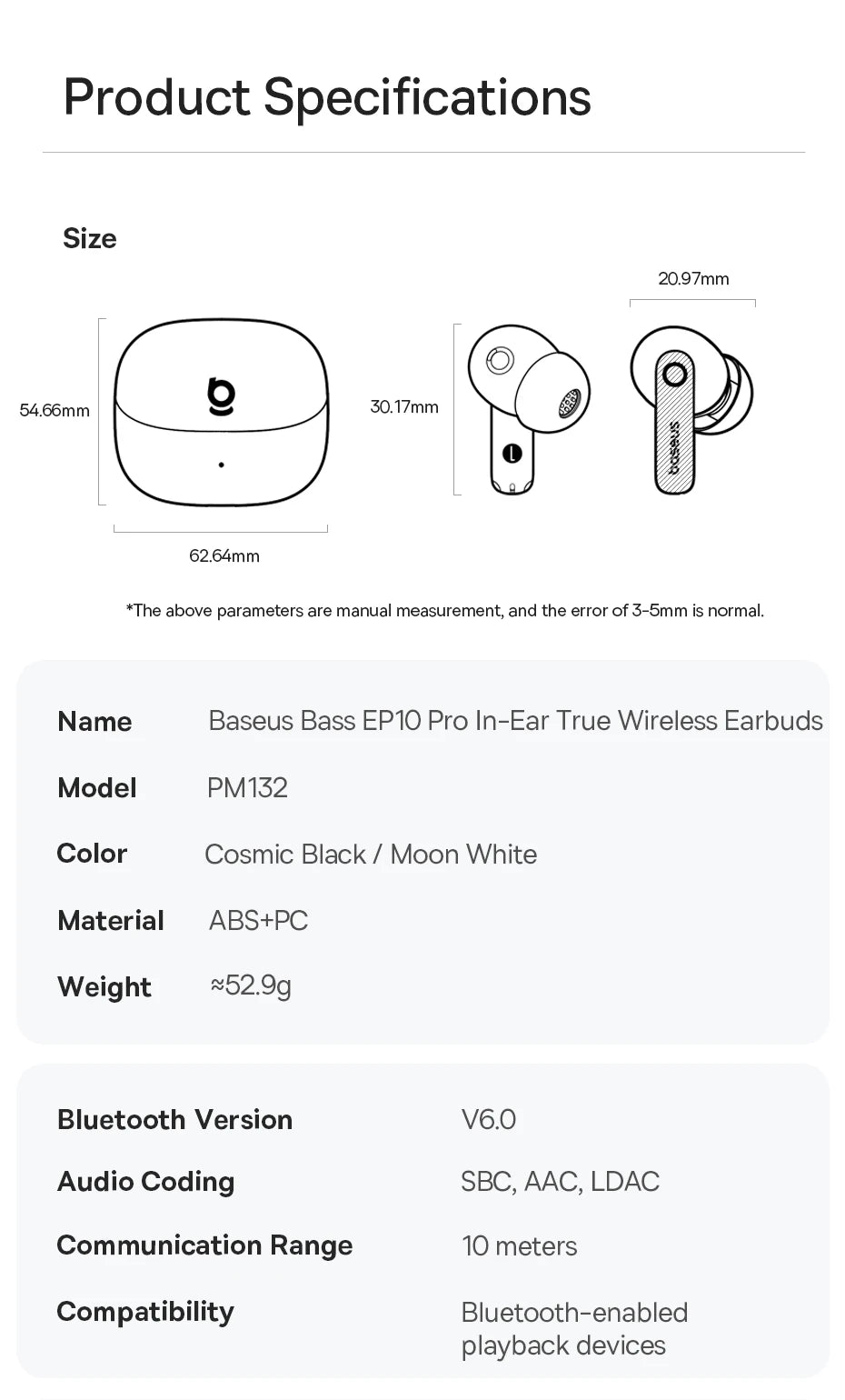 Baseus EP10 Pro ANC Wireless Earbuds