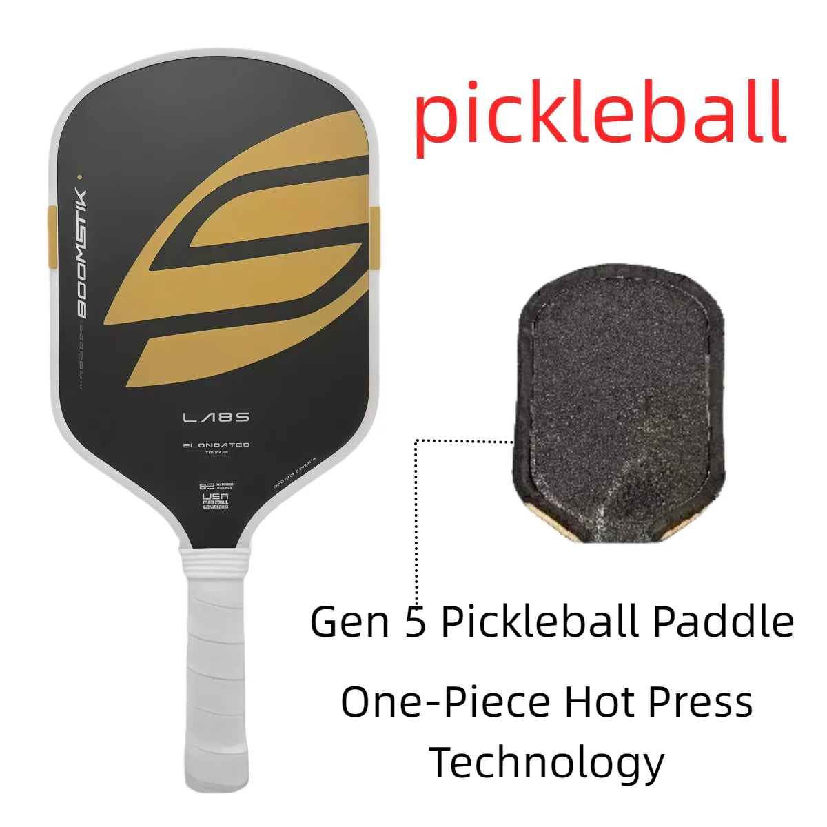 Selkirk-Style T700 Carbon Fiber 5th Gen Pickleball Paddle, Boomstick Core, Hot-Pressed