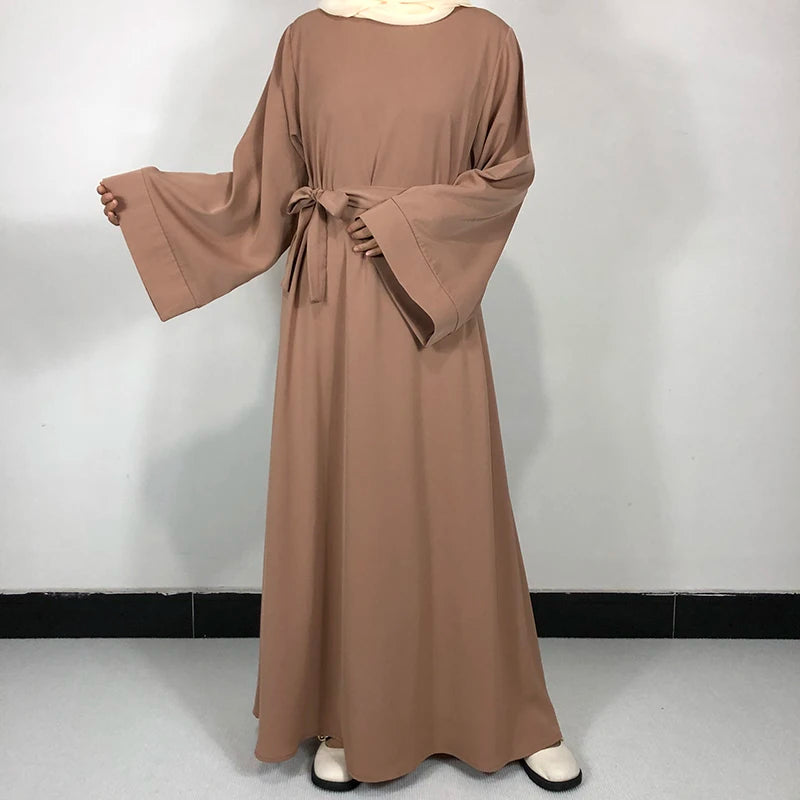 15 Colors Basic Plain Nida Abaya With Free Belt High Quality Muslim Women Modest Simple Dress EID Ramadan Islamic Clothing