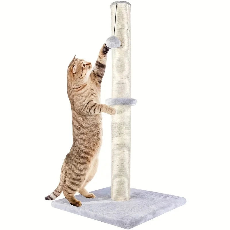 Two Section Vertical Sisal Cat Climbing Frame and Modern Stable Cat Scratching Post