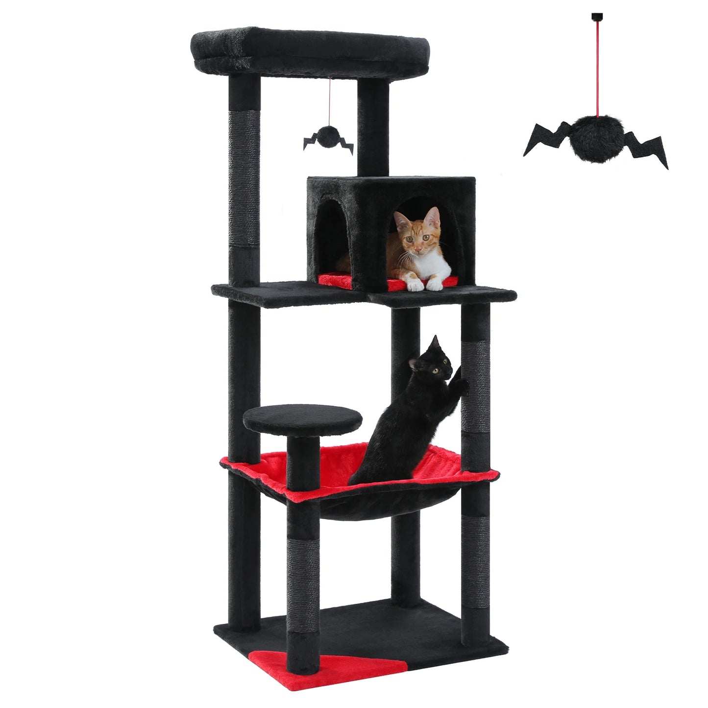 PAWZ Road 143CM 5-Tier Cat Tower for Large Cats with Large Hammock and Cozy Condo
