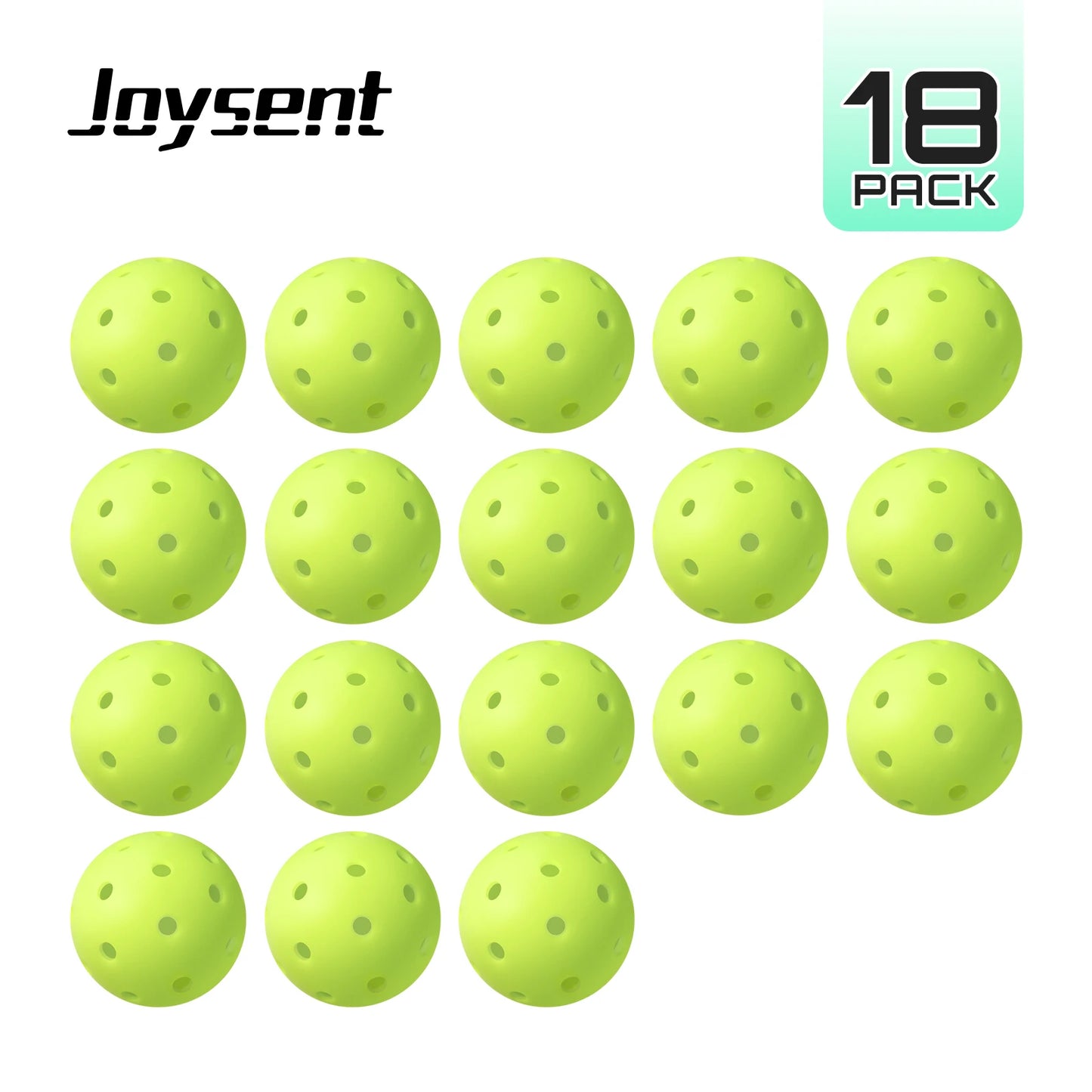 Joysent Pro-Grade Outdoor Rotational Pickleball Balls 40 Holes 74mm Training Competition Practice Standard Durable PE Material