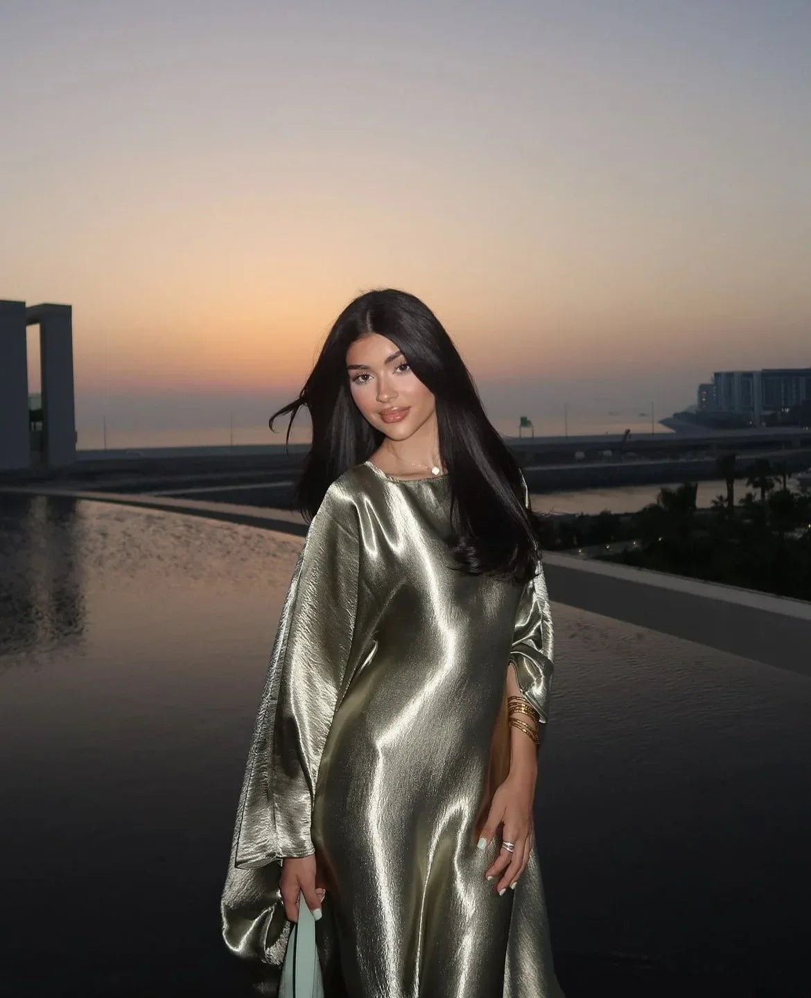 Fashion Middle Eastern Robe Abaya Dubai Turkey Modest Evening Party Dresses Bat Sleeves Elegant Muslim Middle East Gowns