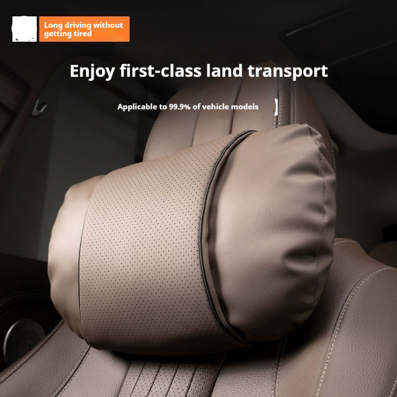 Premium Nappa Leather Car Neck Support Pillow