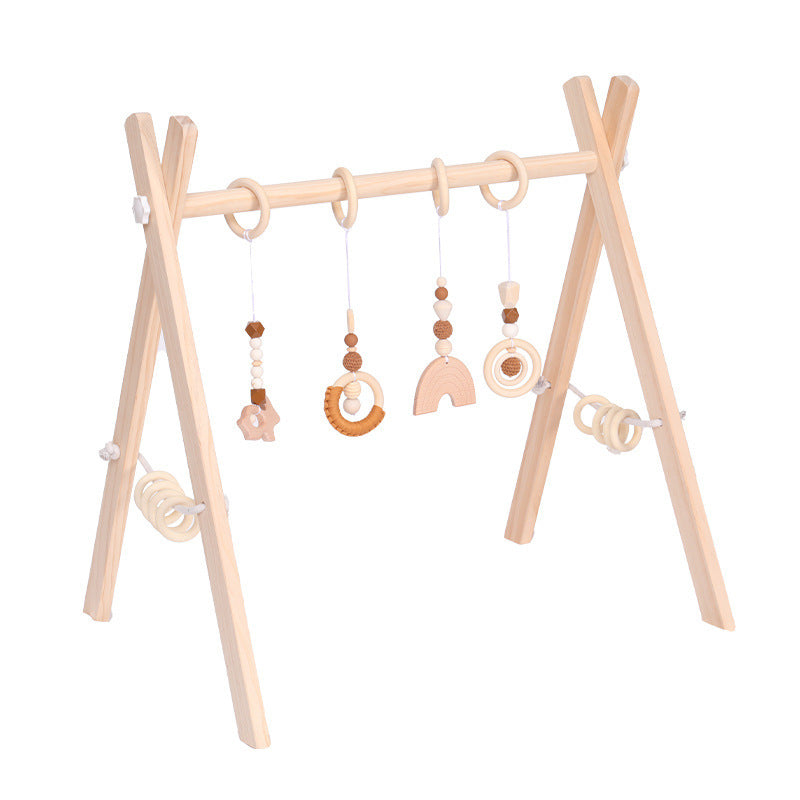 Adjustable Wooden Baby Activity Gym with Bells
