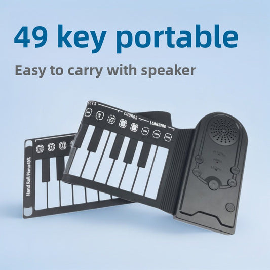 49-Key Portable Silicone Foldable Electronic Keyboard