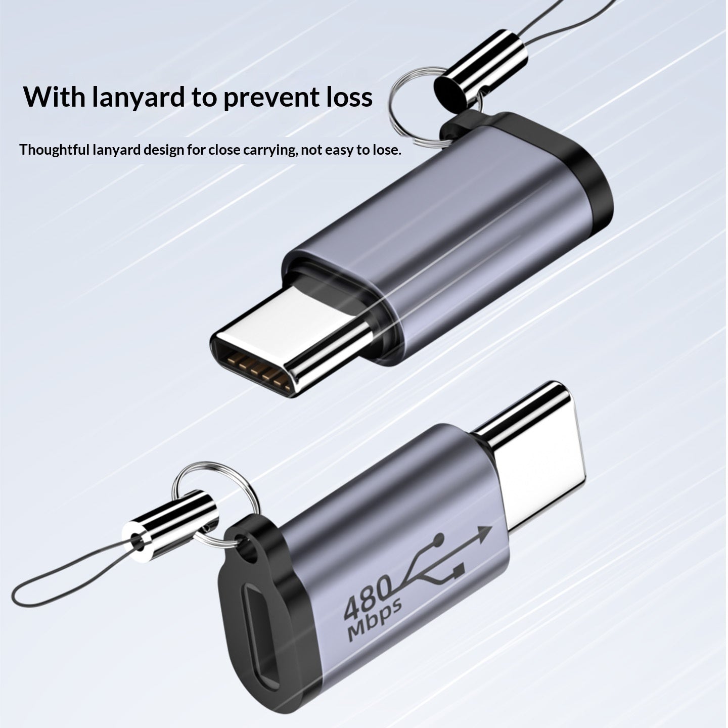 480 Adapter Series: USB to Mini V3/Type-C Adapter with Fast Charging & Data Sync