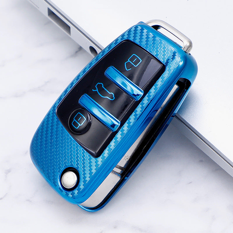 Premium Carbon Fiber Pattern TPU Car Key Protector